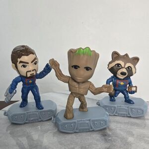 Marvel Guardians Groot Rocket Star-Lord Action Figure Lot 3 McDonald's Toy